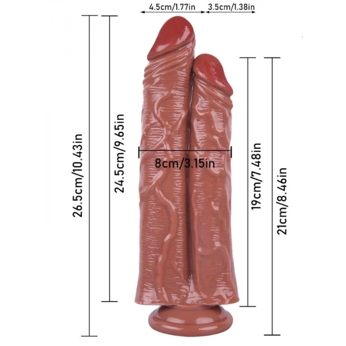 Noctis 26,5cm Kahverengi Çiftli Dildo No:111