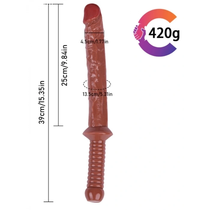 Noctis 39cm Kahverengi Realistik Kılıç Dildo No:162