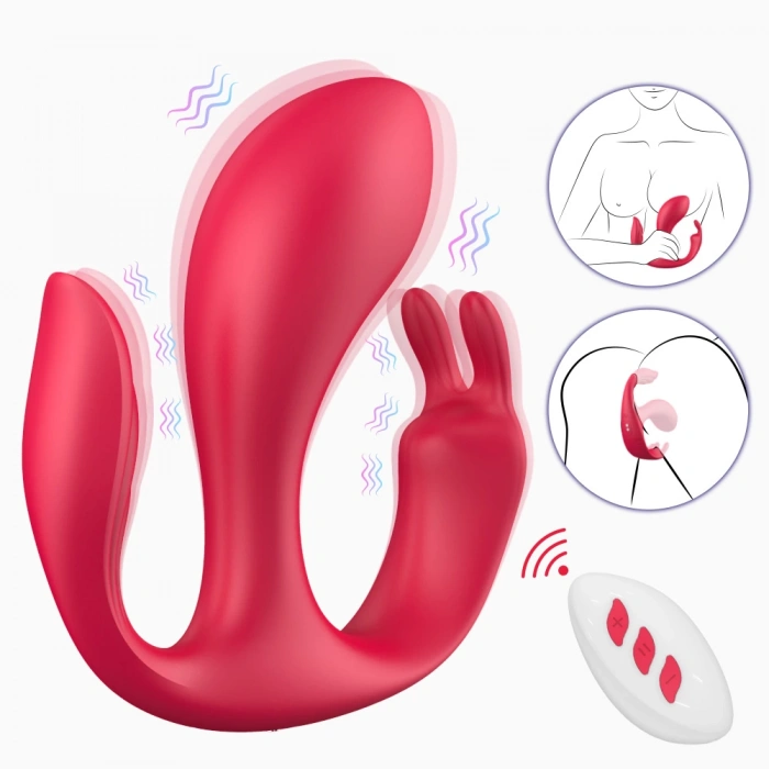 Paname Şarjlı Uzaktan Kumandalı Anal Vajina Klitoris Uyarıcı 3 in 1 Giyilebilir Vibratör