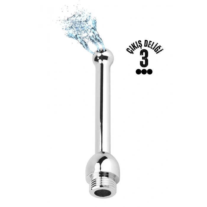 Paslanmaz Çelik Anal Bead Butt Plug 3 Delikli Anal Temizlik Metal Lavman Duş Başlığı