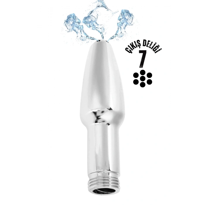 Paslanmaz Çelik Anal Butt Plug 7 Delikli Anal Temizlik Metal Lavman Duş Başlığı