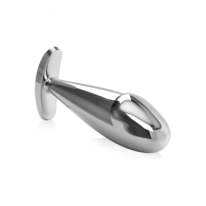 Paslanmaz Çelik Dildo Kırmızı Yuvarlak Mücevher Taşlı Pürüzsüz Silver Metal Anal Butt Plug