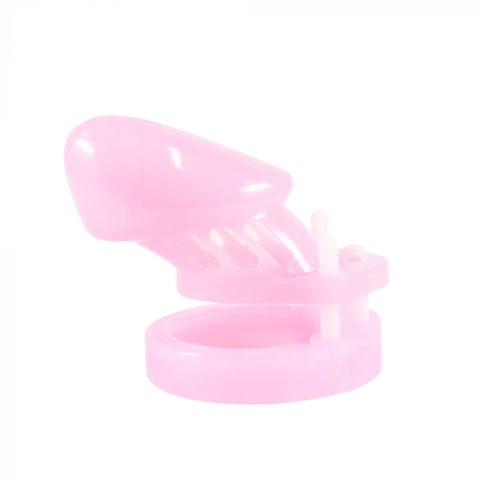Plastik Penis Kilidi Pink Chastity Cock Cage Bekaret Cihazı Pembe Penis Esaret Kafesi