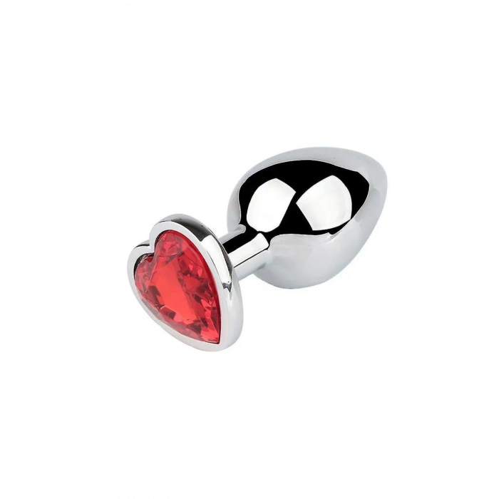 Premium Paslanmaz Çelik Kalp Taşlı Silver Anal Butt Plug