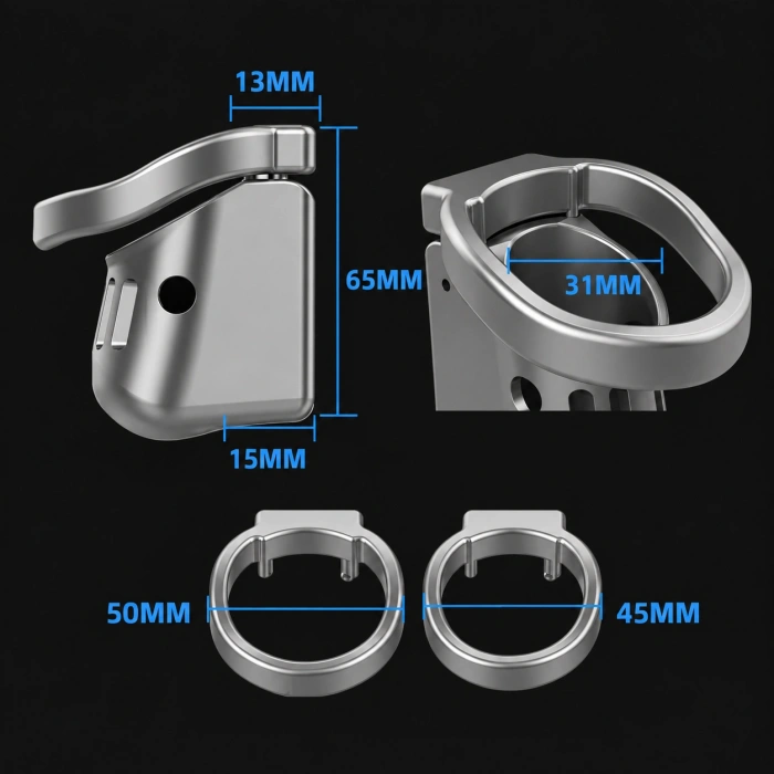 QIUI CAGINK Metal Mini APP Kontrollü Penis Kafesi – Cellmate 4