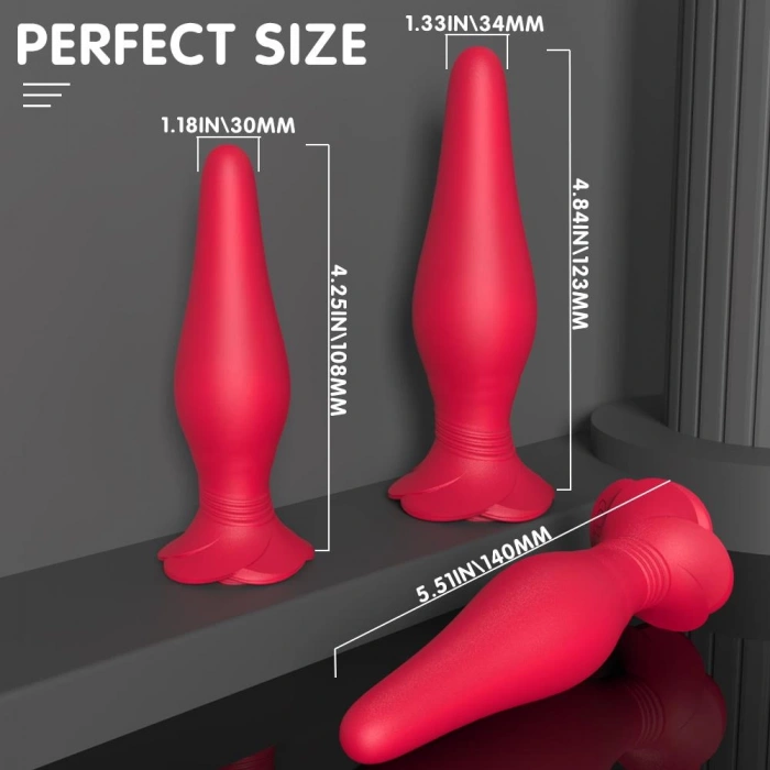 S-Hande Frenzier RCT Rose Anal Plug Vibratör Set