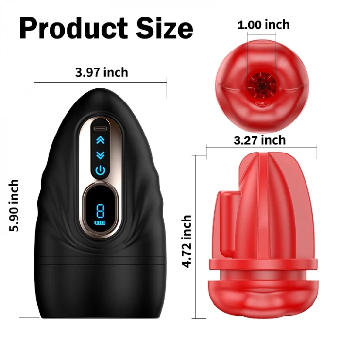 Şarjlı Isıtmalı Emiş ve Titreşimli Otomatik Oral Mastürbatör