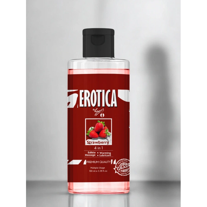 Strawberry 4 in 1 WB Lube 100ml by  Su Bazlı Çilek Aromalı Kayganlaştırıcı Masaj Jeli