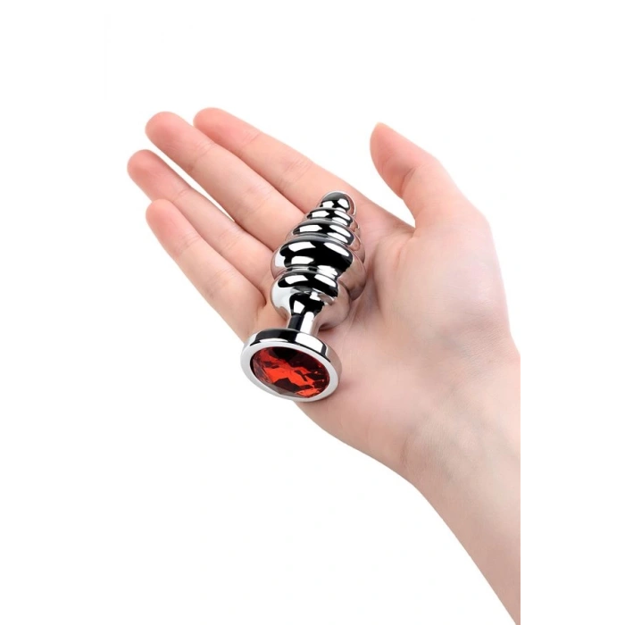 Kırmızı Kristal taşlı Süslemeli Anal Plug