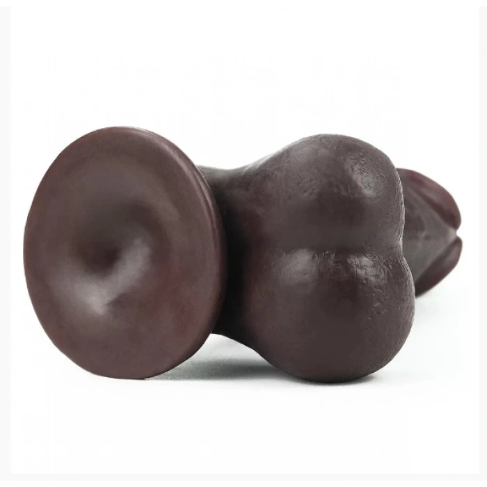 Tam Testisli Hareketli Deri Ultra Yumuşak Çift Katmanlı Zenci Penis 20 CM - Sliding Skin Dual Layer Dong Whole Testicle