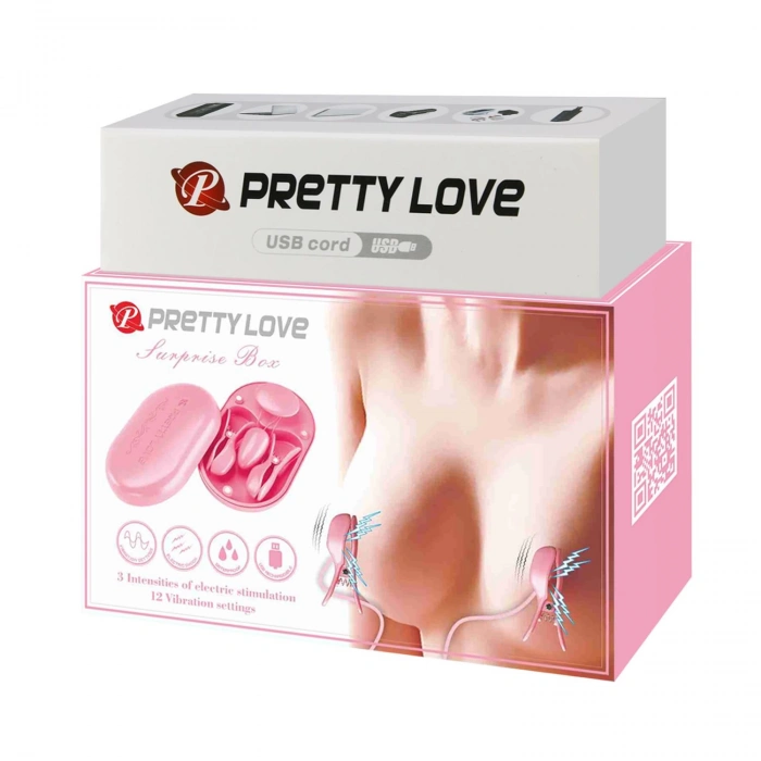 USB Şarjlı Titreşim & Elektro Şok Mandallı Göğüs Uyarıcı