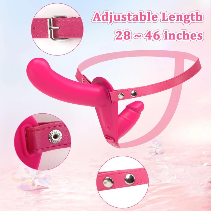 Uzaktan Kumandalı Çift Taraflı Titreşimli Strap-On Rose – 10 Mod, Su Geçirmez, Ayarlanabilir Kayışlı