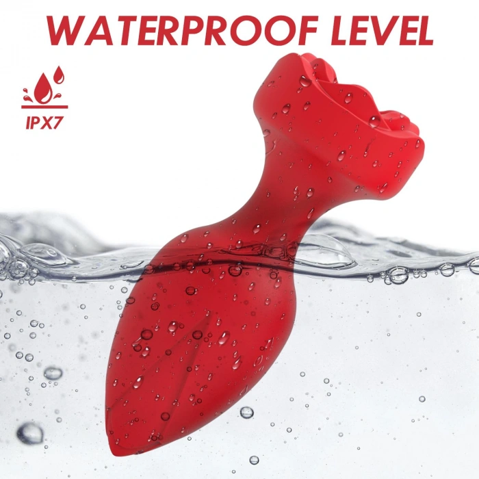 Uzaktan Kumandalı Gül Şekilli Anal Vibrator Kırmızı