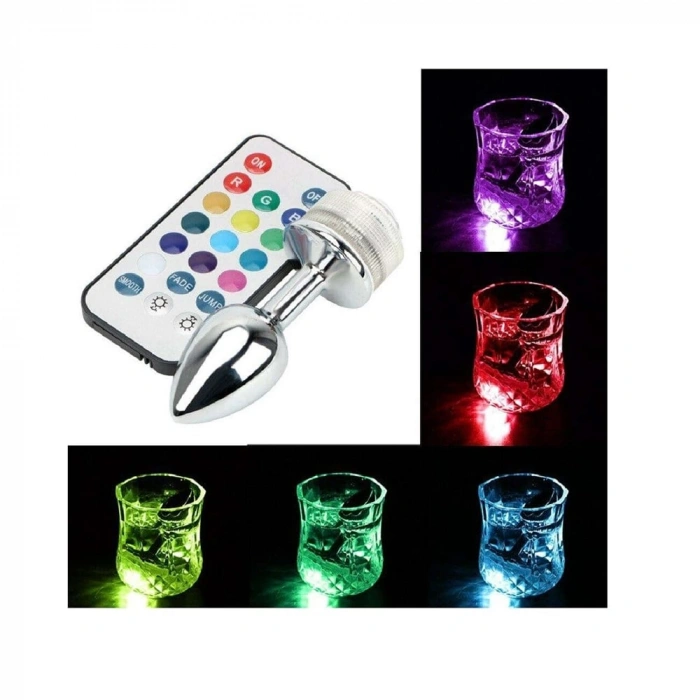 Uzaktan Kumandalı Led Işıklı Küçük  Boy Çelik Anal Plug