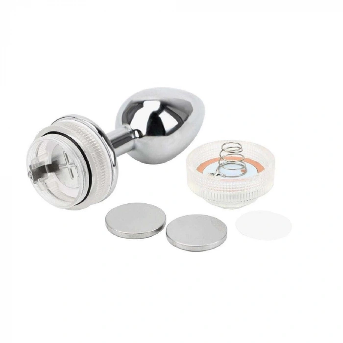 Uzaktan Kumandalı Led Işıklı Küçük  Boy Çelik Anal Plug