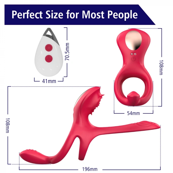 William Şarjlı Kumandalı Klitoris G Nokta Vibratör Perine Uyarıcı Testis ve Penis Halkası