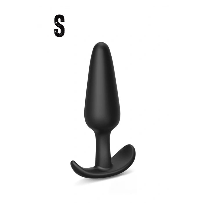 Yeni ve İleri Seviye Kullanıcılar İçin Geniş Tabanlı Siyah Silikon Anal Butt Plug - Küçük Boy