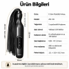 5 Kademeli Şarjlı E-Stim Püsküllü BDSM Kırbaç