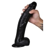 32 cm Siyah Dildo + Strapon Kemer + 50 ml Kayganlaştırıcı Jel Seti