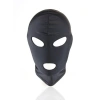 Tam Yüz Bondage Maske 3 Delikli Siyah Hood