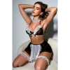 Hizmetçi Kostümü Mini Etekli Tül Set – 4 Parça Fantazi Giyim S/M/L/XL