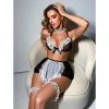 Hizmetçi Kostümü Mini Etekli Tül Set – 4 Parça Fantazi Giyim S/M/L/XL