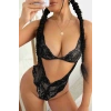 Dantel Fantezi iç Giyim Body Siyah L-XL