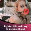 Deri Kemerli Kırmızı Yumuşak Silikon Dudak Esnek Esaret Ağız Tıkacı Red Open Mouth Lip Gag
