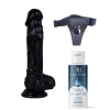 Eskişehir Erotik Shop Belden Bağlamalı Kayganlaştırıcı Set Noctis 21cm Siyah Dildo No:64