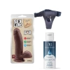 Eskişehir Erotik Shop Belden Bağlamalı Kayganlaştırıcı Set Sex Lure Kıkırdaklı Gerçekçi Dildo - 17.5cm Zenci