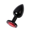 Eskişehir Erotik Shop Metal Anal Plug, Metal, siyah, kırmızı kristalli, 7,2 cm, Ø2,8 cm, 50 g
