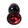 Eskişehir Erotik Shop Metal Anal Plug, Metal, siyah, kırmızı kristalli, 7,2 cm, Ø2,8 cm, 50 g