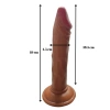 Gerçekçi Testissiz Siyah Dildo 21 cm