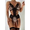 Leopar Seksi Jartiyer Takım M beden
