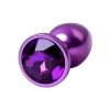 Metal Anal Plug, mor kristalli, 7,2 cm, Ø2,8 cm, 50 g