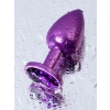 Metal Anal Plug, mor kristalli, 7,2 cm, Ø2,8 cm, 50 g