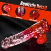 MYST COLOR Dildo Realistik Jel Dokuda Vantuzlu Ultra Yumuşak Şeffaf Kırmızı Yapay Penis