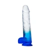 MYST COLOR Dildo Realistik Jel Dokuda Vantuzlu Ultra Yumuşak Şeffaf Mavi Yapay Penis