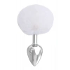 Paslanmaz Çelik Beyaz Tavşan Kuyruklu Pürüzsüz Silver Bunny Tail Metal Anal Butt Plug