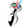 Paslanmaz Çelik Led Işıklı Pürüzsüz Silver Metal Anal Butt Plug