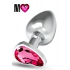 Premium Paslanmaz Çelik Kalp Taşlı Silver Anal Butt Plug