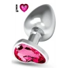 Premium Paslanmaz Çelik Kalp Taşlı Silver Anal Butt Plug