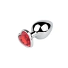 Premium Paslanmaz Çelik Kalp Taşlı Silver Anal Butt Plug