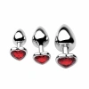 Premium Paslanmaz Çelik Kalp Taşlı Silver Anal Butt Plug