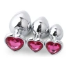 Premium Paslanmaz Çelik Kalp Taşlı Silver Anal Butt Plug