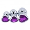 Premium Paslanmaz Çelik Kalp Taşlı Silver Anal Butt Plug