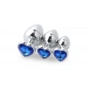 Premium Paslanmaz Çelik Kalp Taşlı Silver Anal Butt Plug