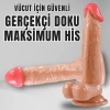 UNIQUE Realistik Dokuda Damarlı Dildo Vantuzlu Gerçekçi Yapay Penis 18 CM