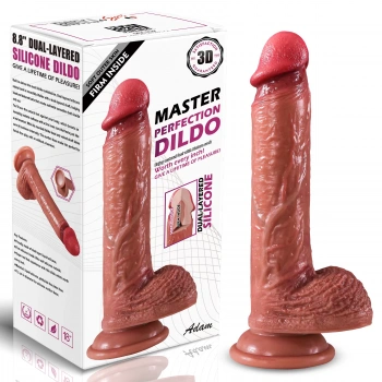 Adam - Ultra Yumuşak Dokulu Realistik Dildo Çift Katmanlı Silikon Gerçekçi Yapay Penis 22 CM