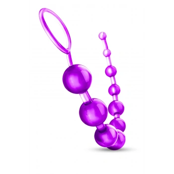 Anal Beads Pull Ring Tutma Halkalı Dereceli Toplar Silikon Mor Anal Boncuk